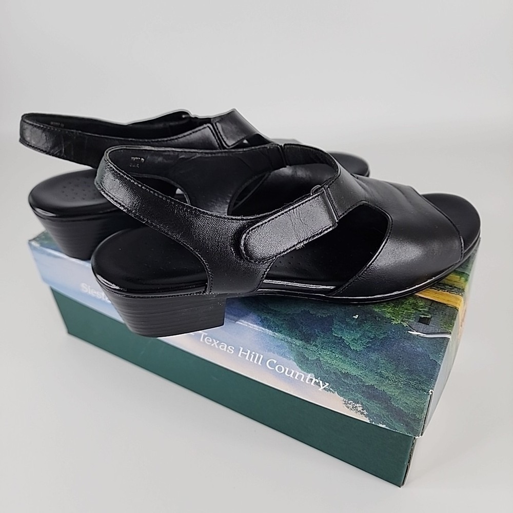 SAS Women's Size 10M Black Leather Tripad Comfort Suntimer Sandal Shoes‎ W/ Box - Picture 4 of 9